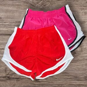 Nike Women’s Red & Pink Athletic Running Shorts Duo